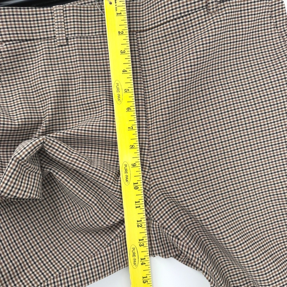 New Rafaella Womens 12 Brown Tan Black Stretch Pull On Ankle Pants Houndstooth - Picture 6 of 7